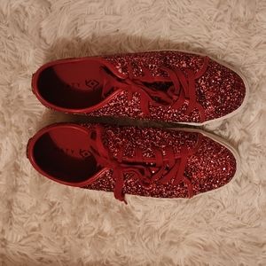 Katy Perry Red Glitter Sneakers